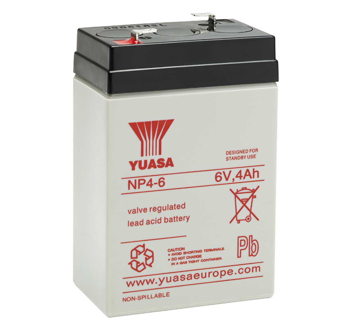 Yuasa NP4-6 4Ah 6V VRLA Lead Acid battery